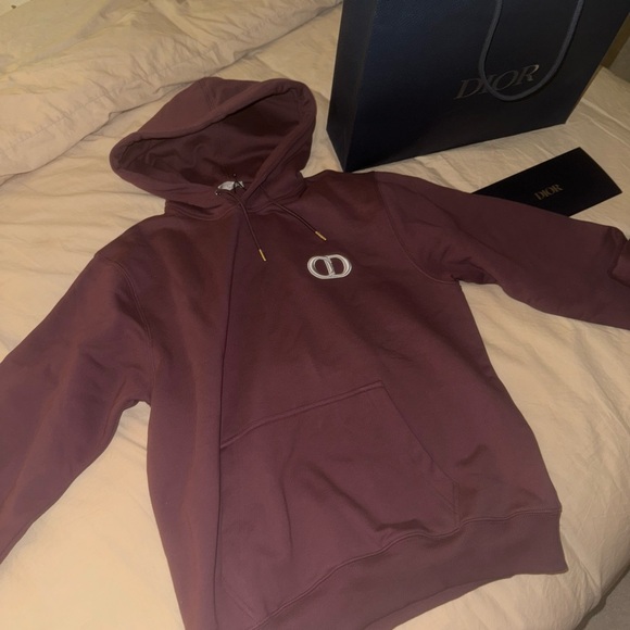 Dior Maroon Logo Hoodie
